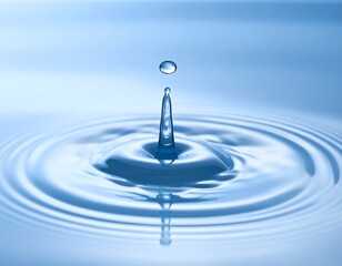 A single water droplet impacting a surface, creating ripples