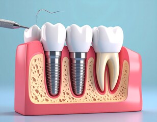 Obraz premium 3D Dental implant illustration