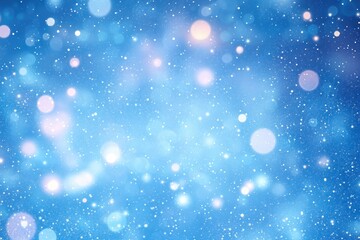 Obraz premium Soft glowing lights and bokeh effect creating a dreamy blue background with floating particles that evoke a sense of calm and wonder