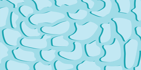 Minimal abstract vector seamless pattern featuring scattered blue blobs with shadows on light blue background. Perfect for branding, stationery, fabric, and web design.