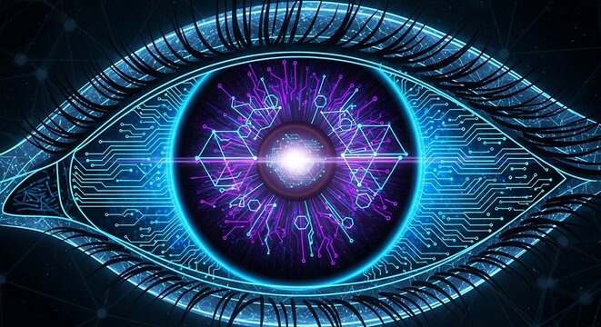 Cybernetic Eye Futuristic Technology Vision.