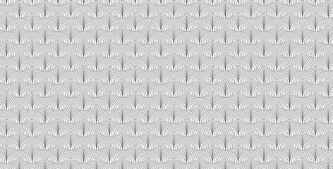Abstract half-oval line art pattern design seamless
