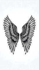 Obraz premium Pair of stylized angel wings