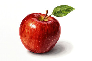 Isolated red apple on white background PNG