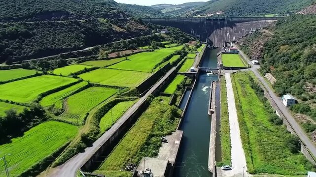 Irrigation canal landscape view