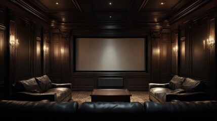 Fototapeta premium Dark, opulent home theater
