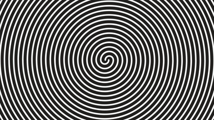 Black Spiral Line on Solid Black Background