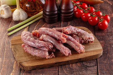 Raw chicken neck for cooking