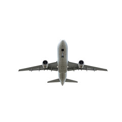 Airplane flying overhead on a commercial airline route isolated PNG with Transparent Background