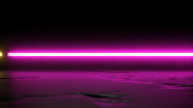 Seamlessly looping video of dynamic neon light beams sweeping across a dark, abstract surface modern, energy, futuristic