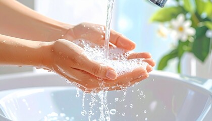 Fototapeta premium woman washing hands