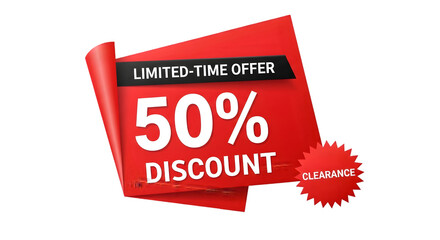 Limited-time 50% discount offer for retail sales, seasonal promotions, and marketing campaigns