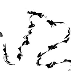 Endless Cycles: Black and White Currents Intertwined in Traces of Time and Abstract Motion