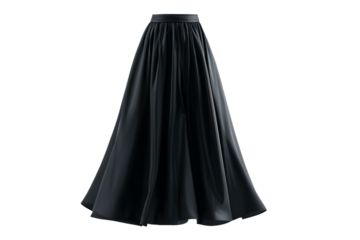 a black skirt with a black belt on a white background