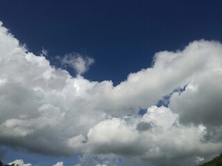 hdr,The blue sky is covered with clouds
