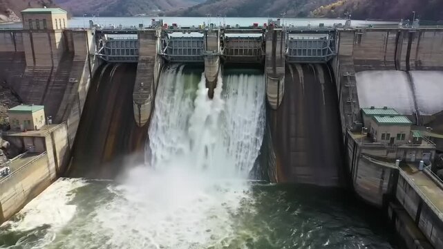 Water dam spillway release