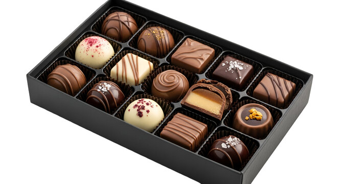 chocolate candies in box