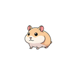 Fototapeta premium Adorable cartoon hamster with chubby cheeks on white background animal cute isolated on a transparent background