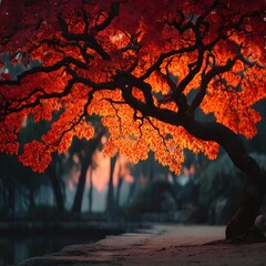 　光に照らされ、秋が息づく。