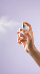 Clean Skincare Product Photography with Hand Holding Cosmetic Tubes, Jars, Droppers, Pumps, and Beauty Tools on Minimal Pastel Background