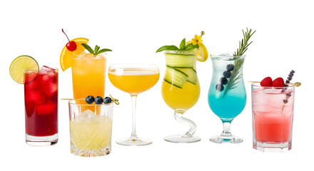 cocktails with fruits and berries