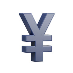 Obraz premium Blue 3D Yen Symbol Isolated on Black Background currency money isolated on a transparent background
