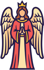 Obraz premium Angel couple in red robes vector art