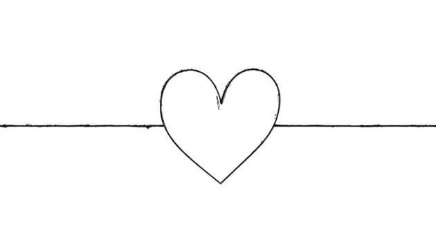 minimalistic continuous line drawing of a heart symbol centered on a plain white background with