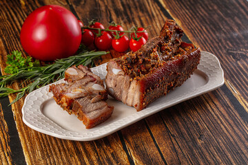 Baked pork belly with spices