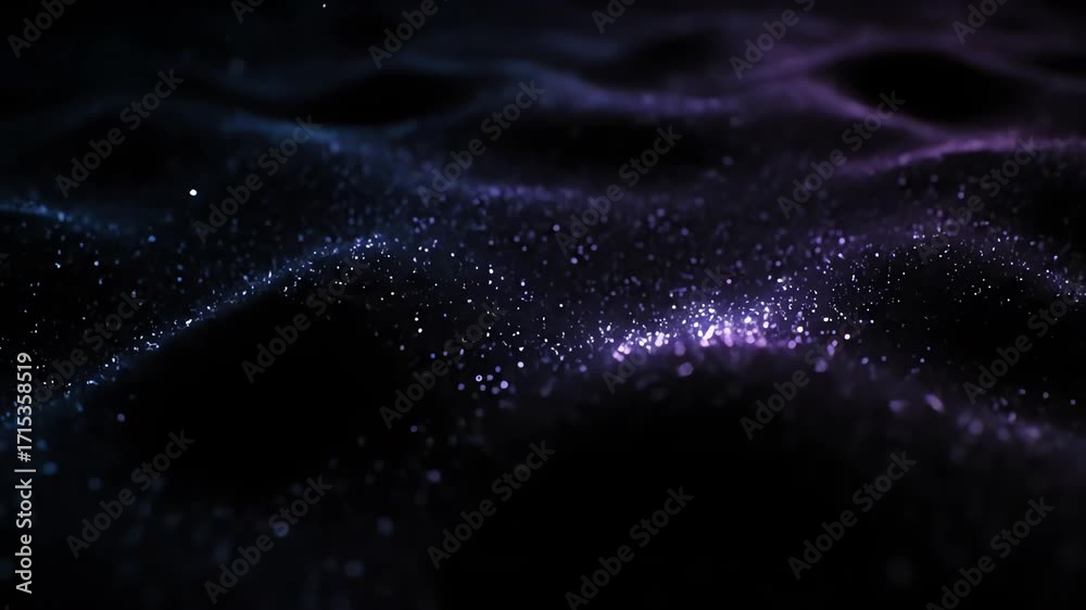 Wall mural shimmering dark matter undulating with tiny glimmering lights, seamlessly looping abstract texture m