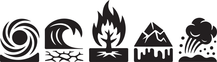Dynamic elemental forces symbols for nature and power