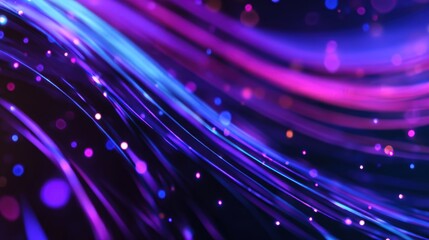 Obraz premium Vibrant abstract background with flowing waves of purple and blue light, creating a dynamic visual effect