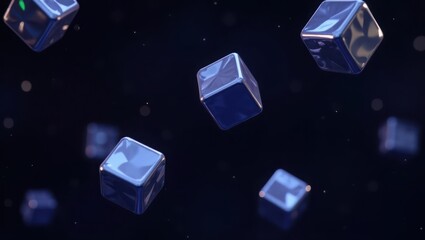 ice cubes on black background, 3d render of a glowing light bulb symbol on dark background