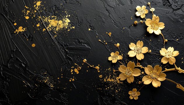 美しい金色風景画と黒色花模様のパーテーション 桜 さくら 和柄 和風 和 花見 和風背景」の写真素材 | 5,475件の無料