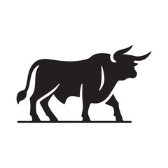 Bull vector illustration on a white background.Simple design,perfect for various uses.
