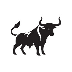 Bull vector illustration on a white background.Simple design,perfect for various uses.
