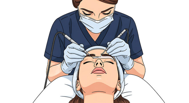 Microblading Enhancing Eyebrows with Precision