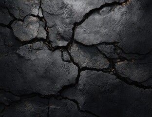 Dark, cracked surface with texture and depth