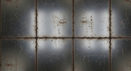 Naklejka premium Grungy Metal Panels with Vertical and Horizontal Seams.