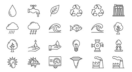 Collection of Environmental and Nature Icons.