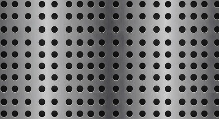 Perforated Metal Sheet Texture Background with Circular Holes.