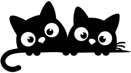 Obraz premium black cat cartoon