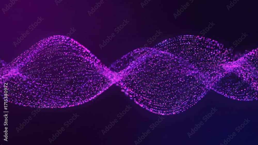 Wall mural swirling purple and pink particle trails forming a seamless loop motion, smooth, streaks