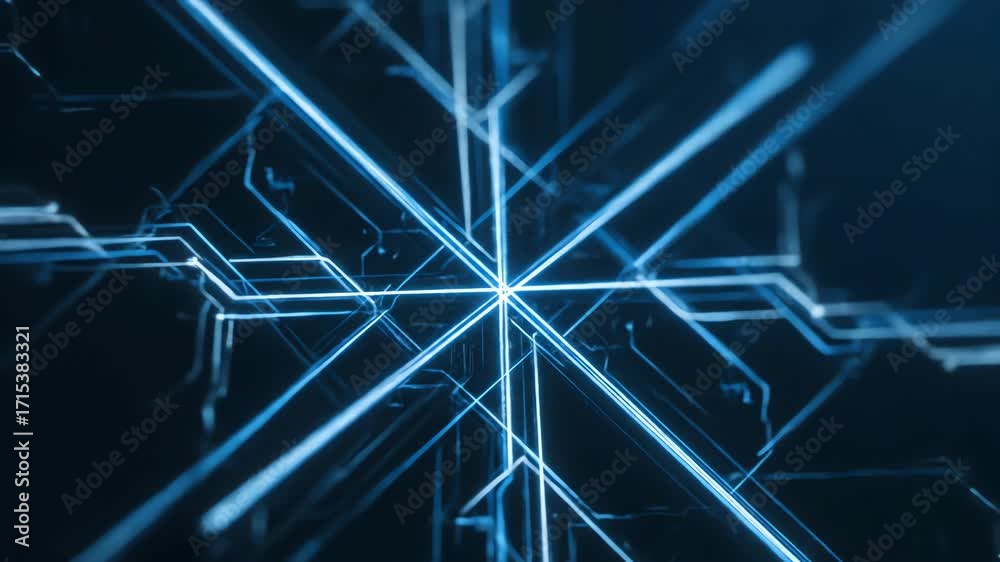 Wall mural thin, sharp light beams meticulously tracing precise paths, forming a clean, seamlessly looping abst
