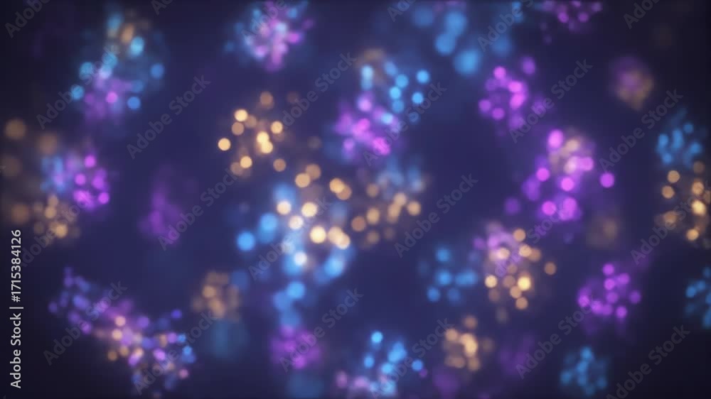 Wall mural twinkling, colorful abstract light clusters shimmering and blurring, creating a seamlessly looping f