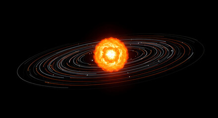 Vibrant Stellar Energy Radiating From A Brilliant Star Within A Cosmic Galaxy, Showcasing The Dynamics Of The Universe's Vastness And Beauty