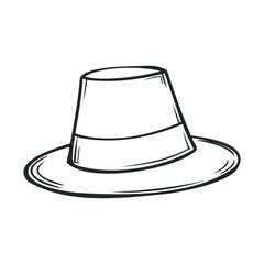 Trendy summer hat design for vacation and outdoor events. Vector hand drawn illustration

