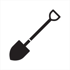 Shovel for digging and construction flat vector icon for apps and websites