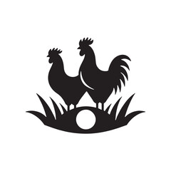 Cickens vector illustration on a white background.Simple design,perfect for various uses.