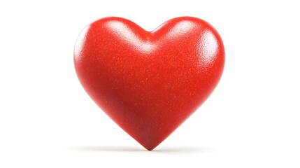 Fototapeta premium A shiny red heart shape on a white background